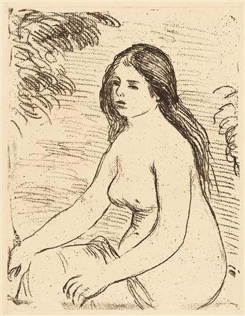 PIERRE-AUGUSTE RENOIR Femme couchée (tournée à gauche).